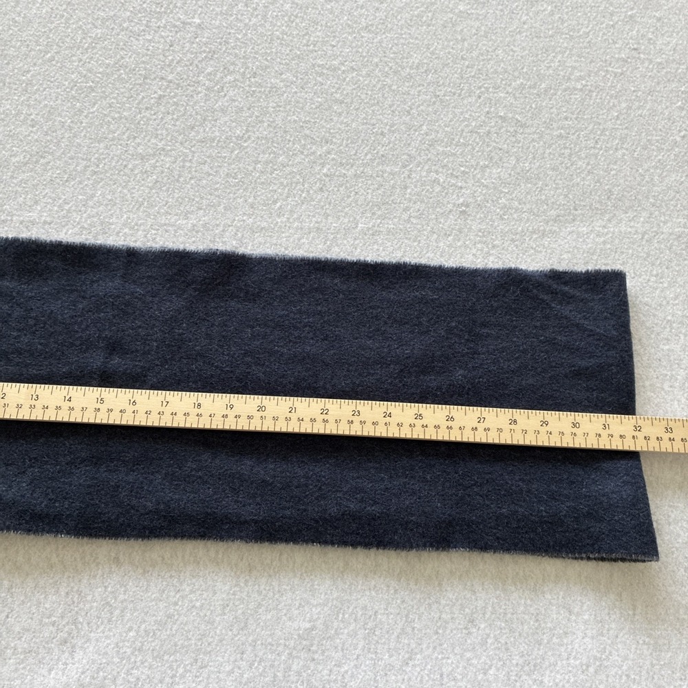 Vintage Polo Ralph Lauren Grey & Blue Reversible Lambswool Blend Fringe Scarf - Picture 12 of 13